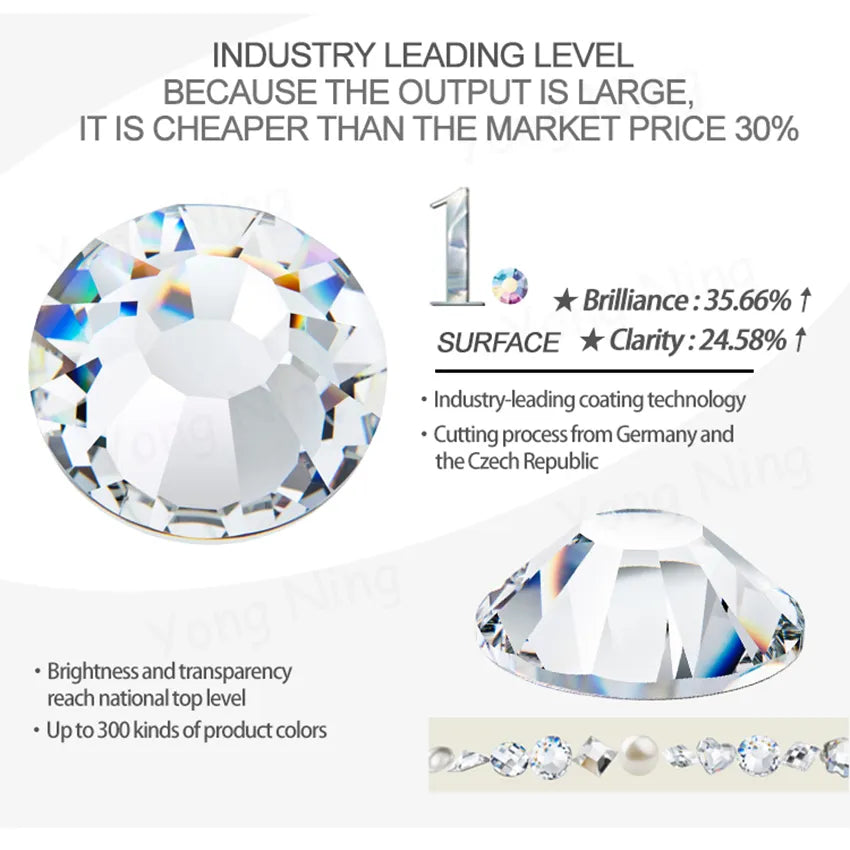 quanlity Clear AB Non hot fix Rhinestones sparkling flat back crystals glass stone strass glitters for 3d nail garment wedding
