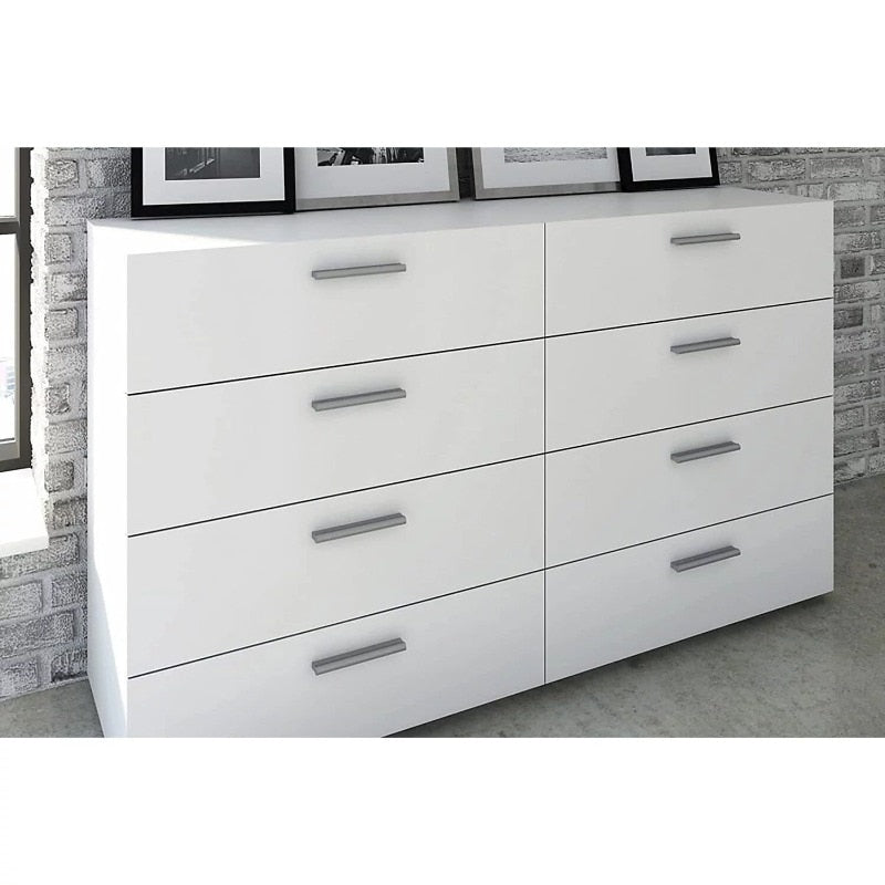 Loft 8 Drawer Double Dresser , White bedroom furniture