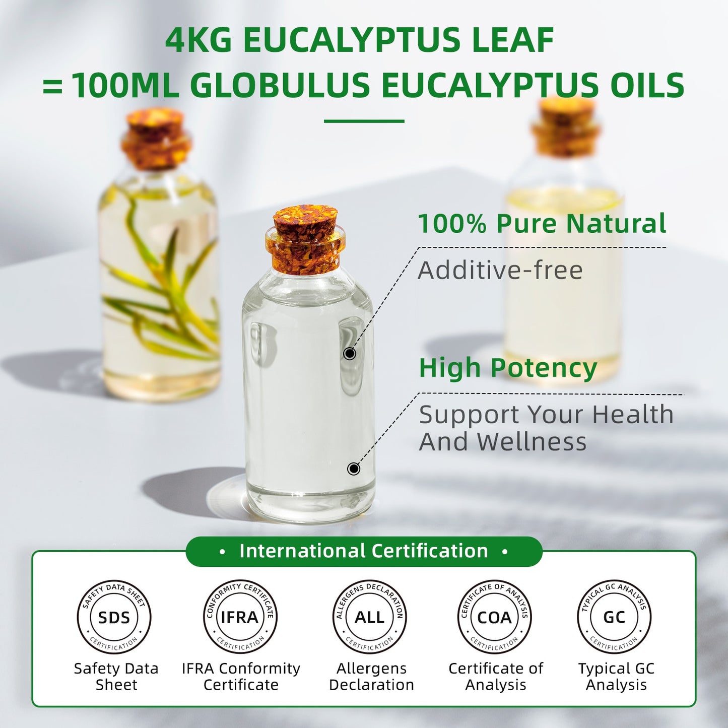 HIQILI 100ML Eucalyptus Essential Oils for Diffuser Humidifier Candle Making Massage Aroma Oil Aromatherapy 100% Pure Natural - youronestopstore23