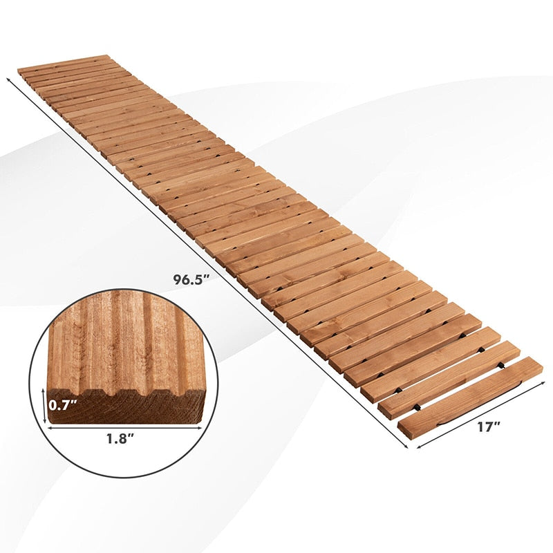 Outdoor 8 Feet Roll-out Weather-Resistant Patio Hardwood Pathway - youronestopstore23