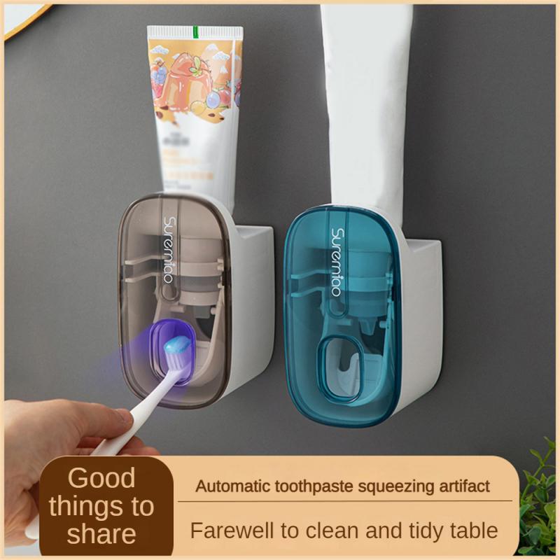1~10PCS Automatic Toothpaste Dispenser Bathroom Accessories Wall Mount Lazy Toothpaste Squeezer Toothbrush Holder