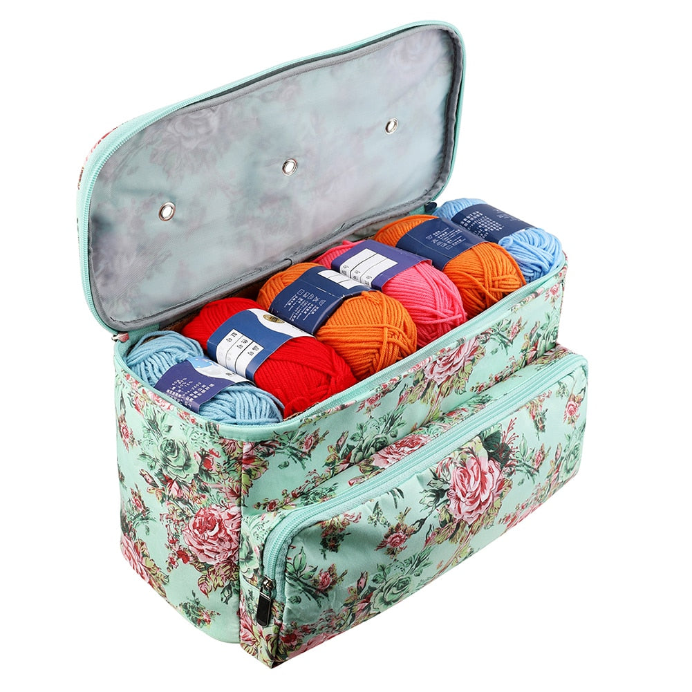 Empty Knitting Storage Bag Crochet Bag Multifunctional Crochet Knitting Tote Bags Large Capacity DIY Needle Arts Craft Yarn Bag - youronestopstore23