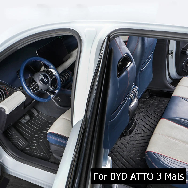 For BYD ATTO 3 YUAN PLUS Car Floor Mats Waterproof Non-slip Foot Pad Four Seasons Floor Liner LHD RHD TPE/XPE Car Accessories