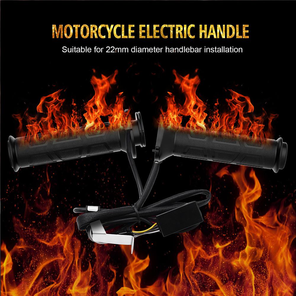 1 Pair Motorcycle Heated Handle Bar Motorbike Adjustable Heating Grips Warmer Handlebar for winter riding - youronestopstore23