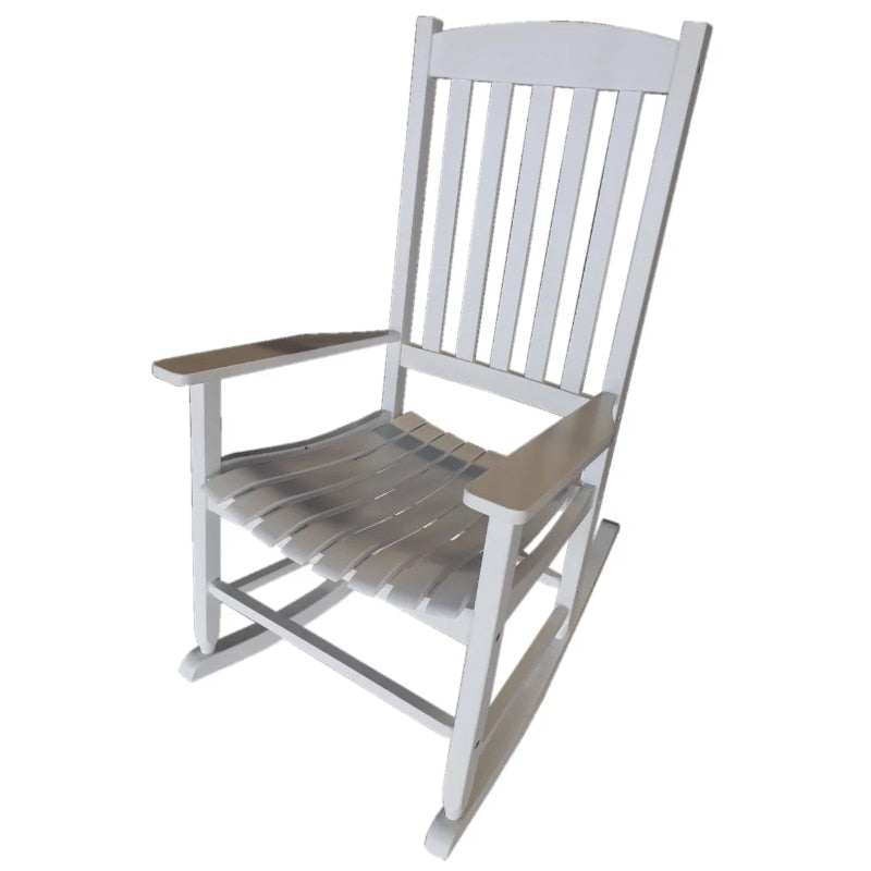 Mainstays Outdoor Wood Porch Rocking Chair, White Color, Weather Resistant Finish garden chair  garden furniture - youronestopstore23