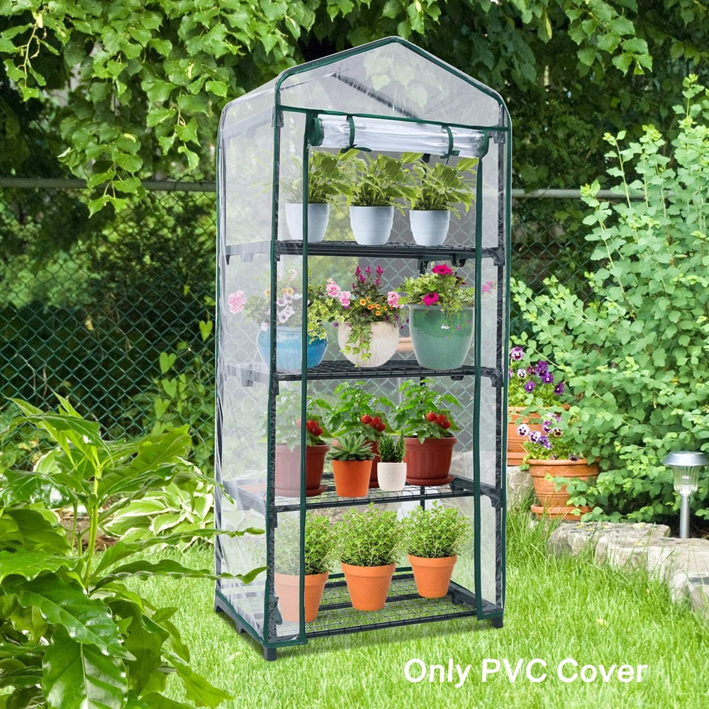 2/3/4/5 Tier Garden Greenhouse Cover Waterproof Grow House PVC Cover  For Outdoor Indoor - youronestopstore23