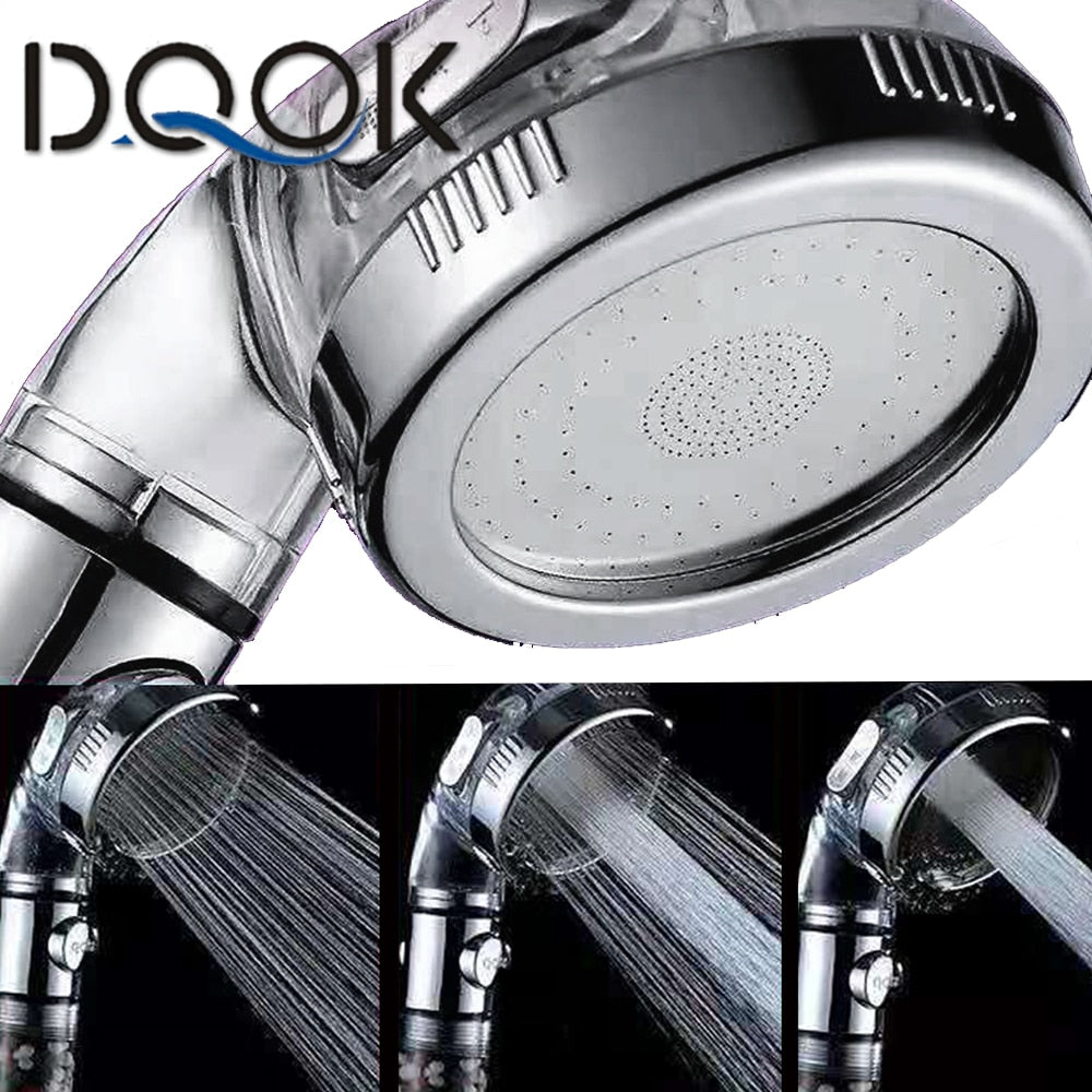 Shower Head Water Saving Flow 360 Degrees Rotating With Small Fan ABS Rain High Pressure spray Nozzle Bathroom Accessories