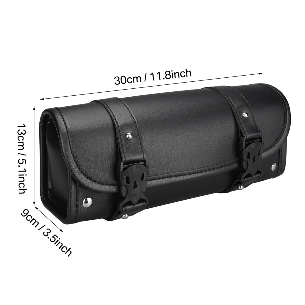 Motorcycle Bag Saddlebags PU Leather Front Fork Tail Tool Bag Luggage For Harley Chopper Bobber Cruiser Sportster XL 883 1200 - youronestopstore23