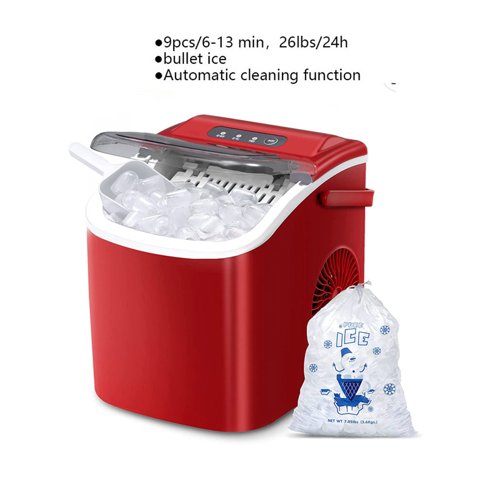 AGLUCKY Portable Ice Maker Countertop 26 Lbs in 24 Hours Self-Cleaning Ice  Machine - youronestopstore23