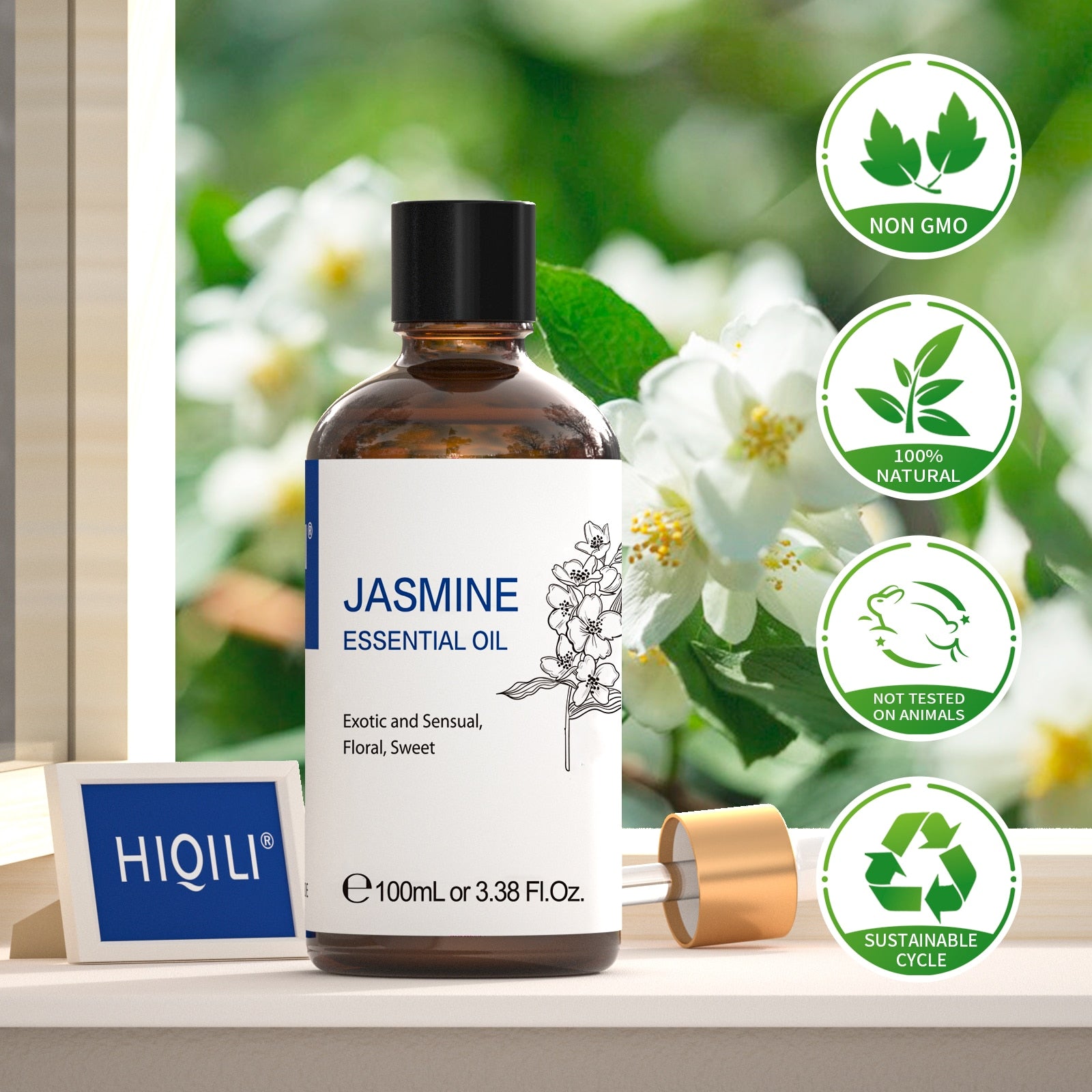 HIQILI 100ML Jasmine Essential Oils ,100% Pure Nature for Aromatherapy | Used for Diffuser,Humidifier,Massage | Fragrance DIY - youronestopstore23