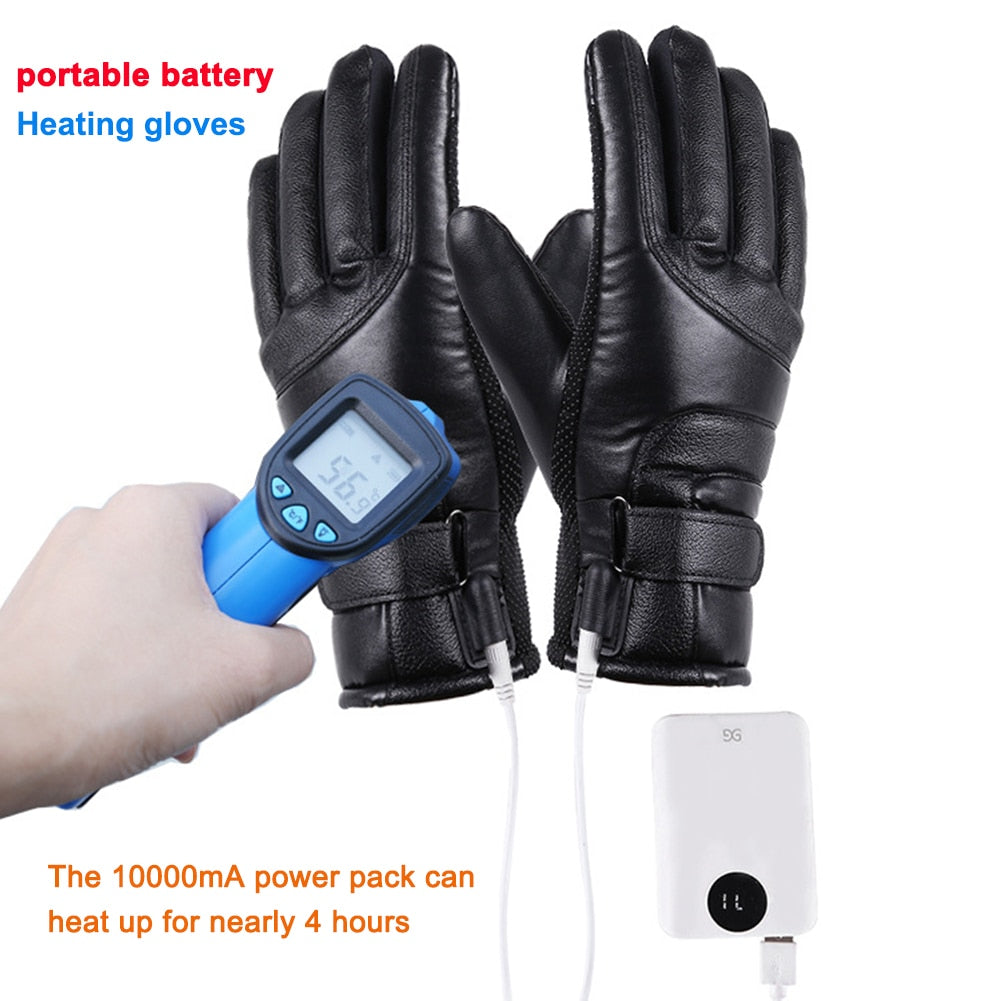 Motorcycle Gloves Heated Guantes Waterproof Moto Touch Screen Battery Powered Motorbike Racing Riding Gloves Winter Warm Mitten - youronestopstore23