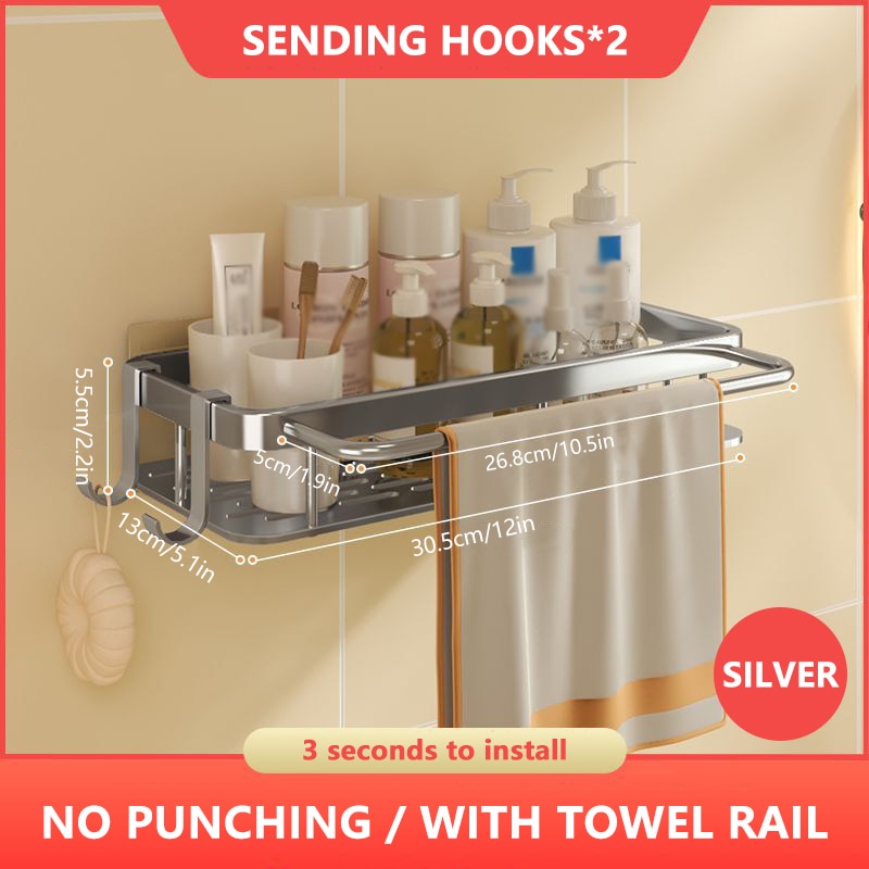Bathroom Shelves Metal Shower Caddy No-drill Storage Shampoo Holder Toilet Rack Organizer Accessories