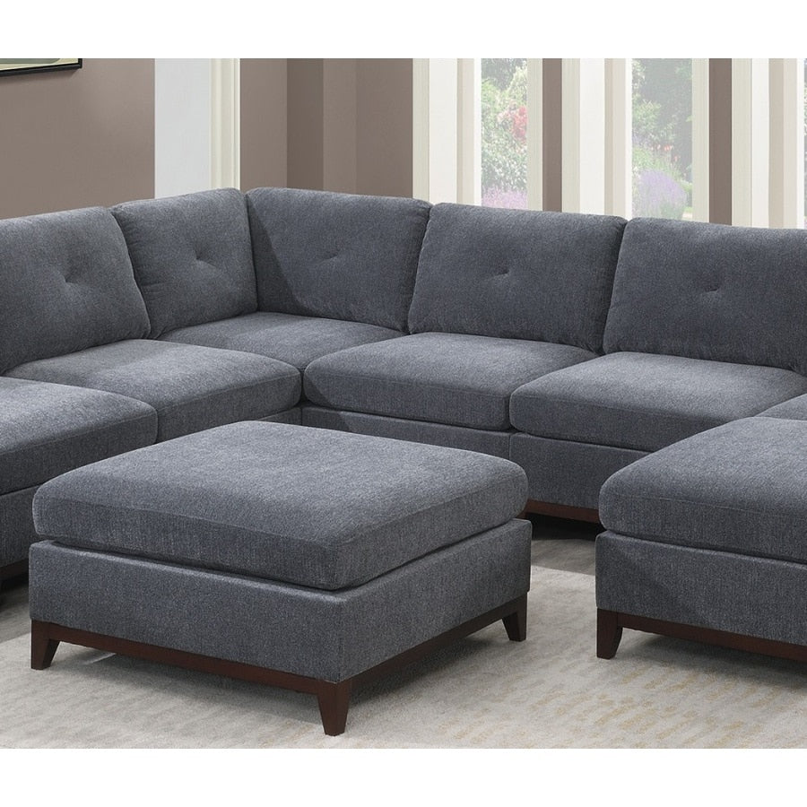 Ash Grey Chenille Fabric Modular Sectional 9pc Set Living Room Furniture Corner Sectional Couch