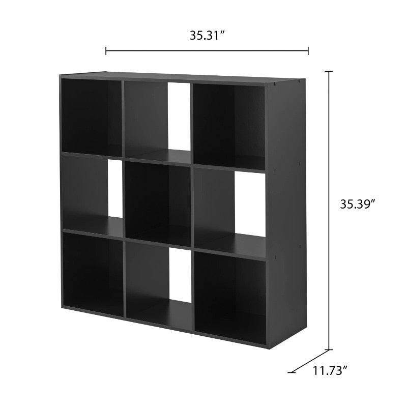 Mainstays 9-Cube Storage Organizer, Black bookcase