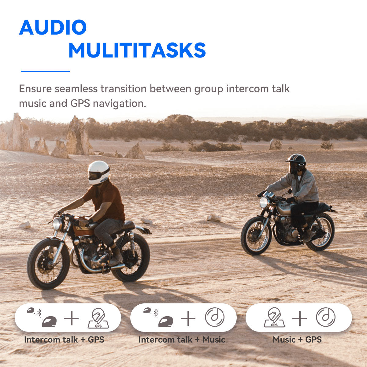 New  LEXIN-GTX 2PC Motorcycle Intercom Bluetooth 5.0 Helmet Headset Talk&amp; Listen to Music At One Time One Button Pairing - youronestopstore23