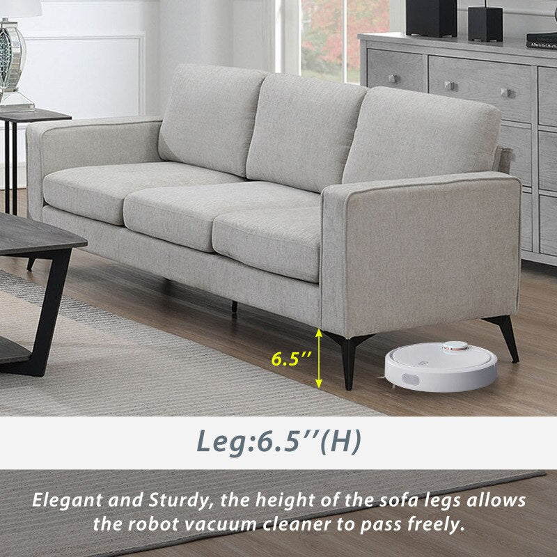 Modern 3-Piece Sofa Sets with Sturdy Metal Legs,Chenille Upholstered Couches Sets Including 3-Seat Sofa, Loveseat ,Single Chair