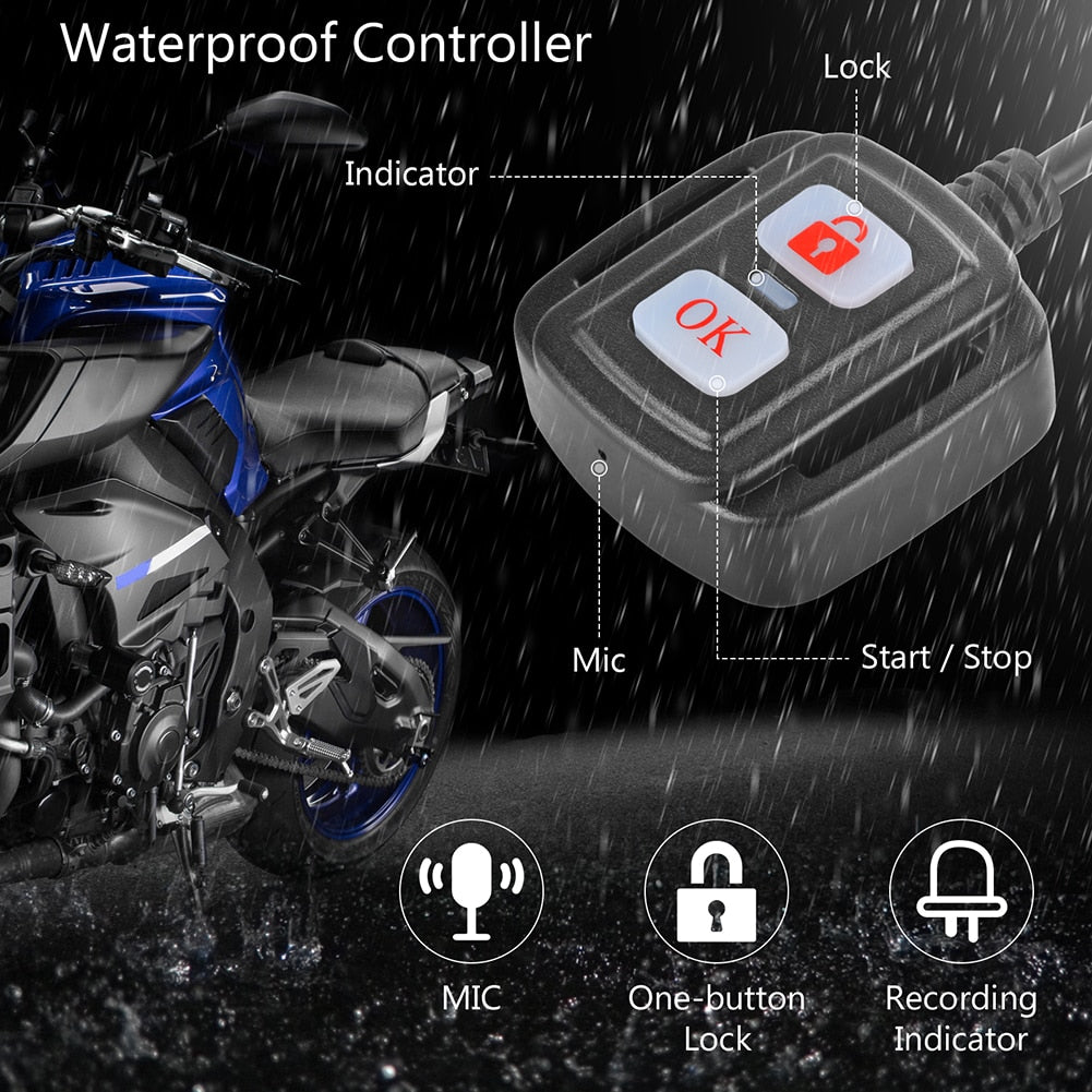 Motorcycle Driving Recorder 1080P Motorbike Dash Cam Front/Rear Dual Channel Video Recorder System Motorcycle Safety Accessories - youronestopstore23