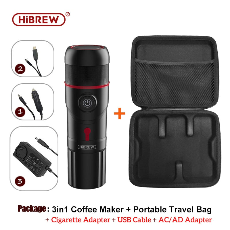 HiBREW Portable Coffee Machine for Car & Home,DC12V  Expresso Coffee Maker Fit Nexpresso Dolce  Pod Capsule  Coffee Powder H4 - youronestopstore23