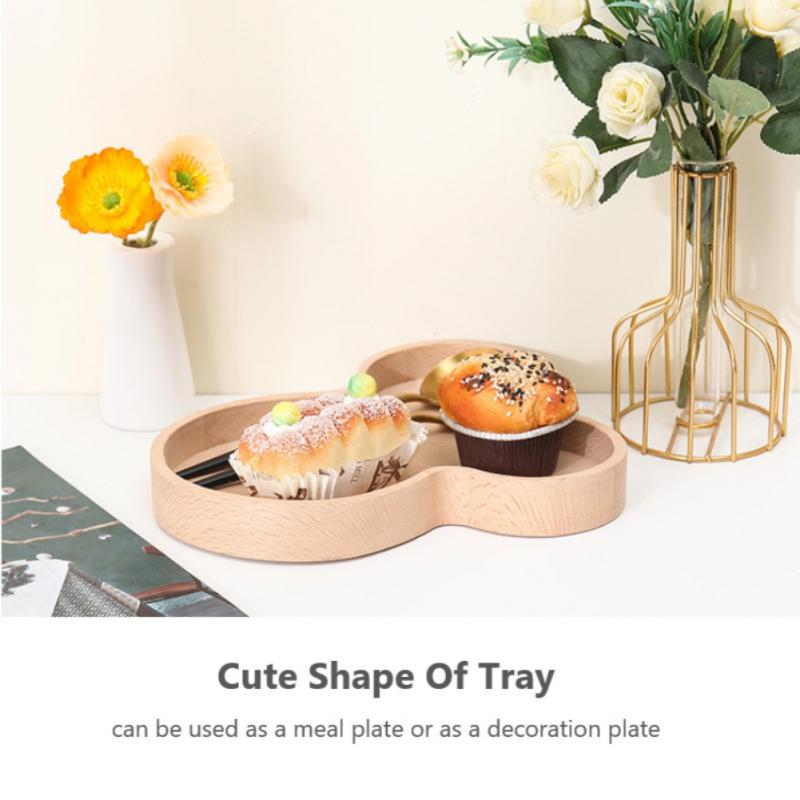 Creative Wooden Snack Tray Kitchen Dining Food Storage Plate Fruit Dishes Household Tabletop Decoration Tableware Accessories - youronestopstore23