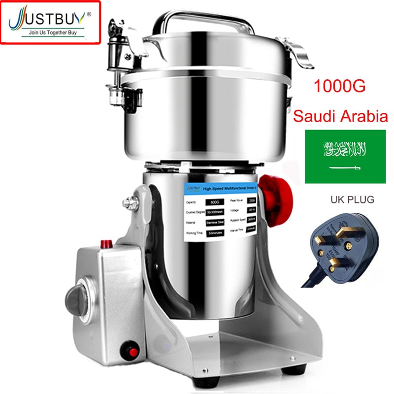 2500G/1000G/800G Food Herb Coffee Grinder Grain Spices Mill Medicine Wheat Dry Food Mixer Chopper - youronestopstore23