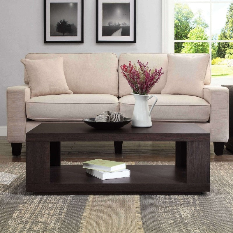 Better Homes & Gardens Steele Coffee Table with Lower Shelf, Espresso bed side table