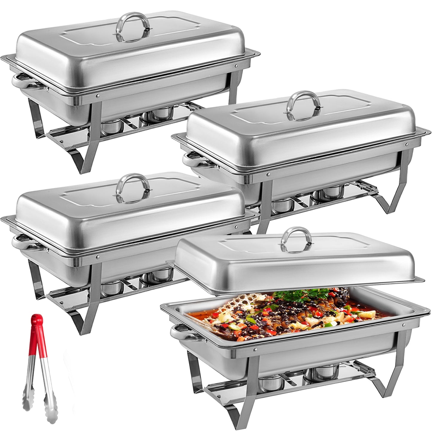 VEVOR 9L/8 Quart Chafing Dishes Buffet Stove Food Warmer Stainless Steel Foldable for Self-Service Restaurant Catering Parties - youronestopstore23