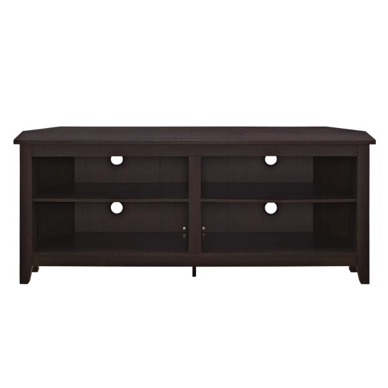 Woven Paths Farmhouse Corner TV Stand for TVs up to 65", Espresso