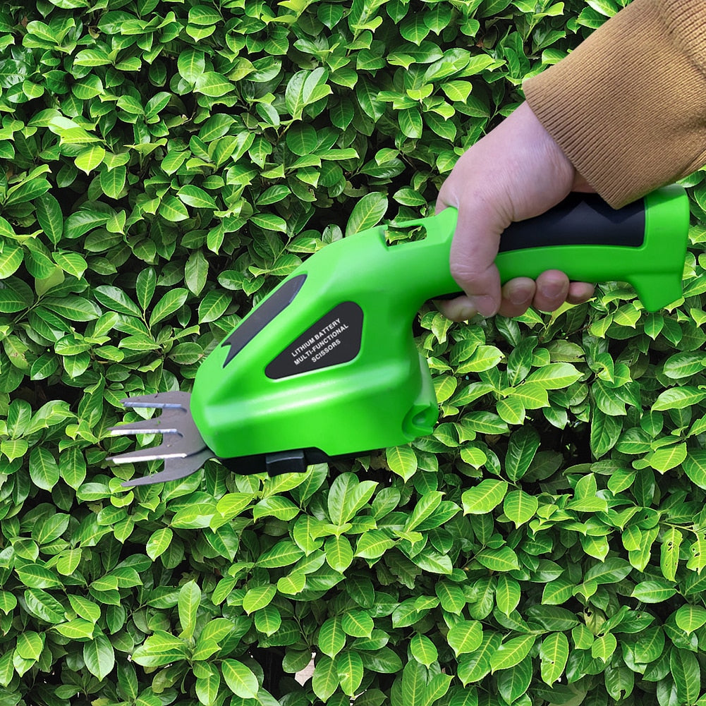 3.6V Garden Electric Trimmer Pruning Shears  Rechargeable Cordless Fence Scissors Weeder Grass Weeding Mower Tool - youronestopstore23