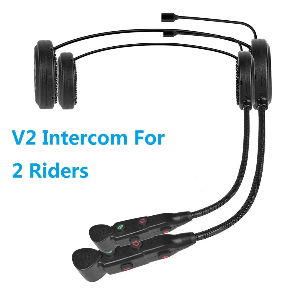 Waterproof Bluetooth Motorcycle Helmet Intercom Headset V2 Interphone Moto Communicator with Microphone Headphone - youronestopstore23