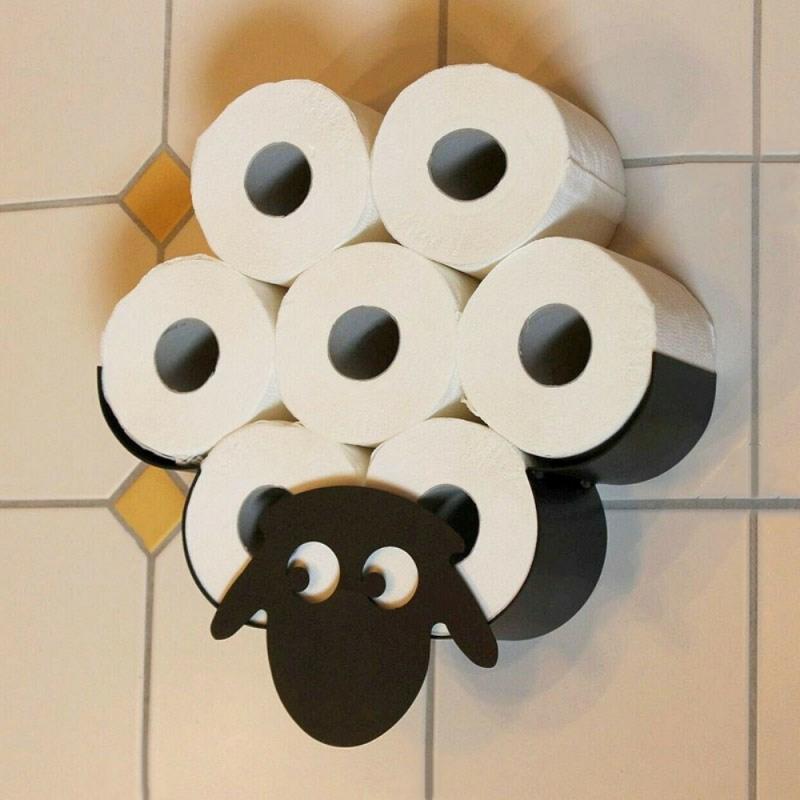Sheep Decorative Toilet Paper Holder Wall Mounted Tissue Storage Roll Holder Hold up 7 Rolls Storage Racks Bathroom Accessories