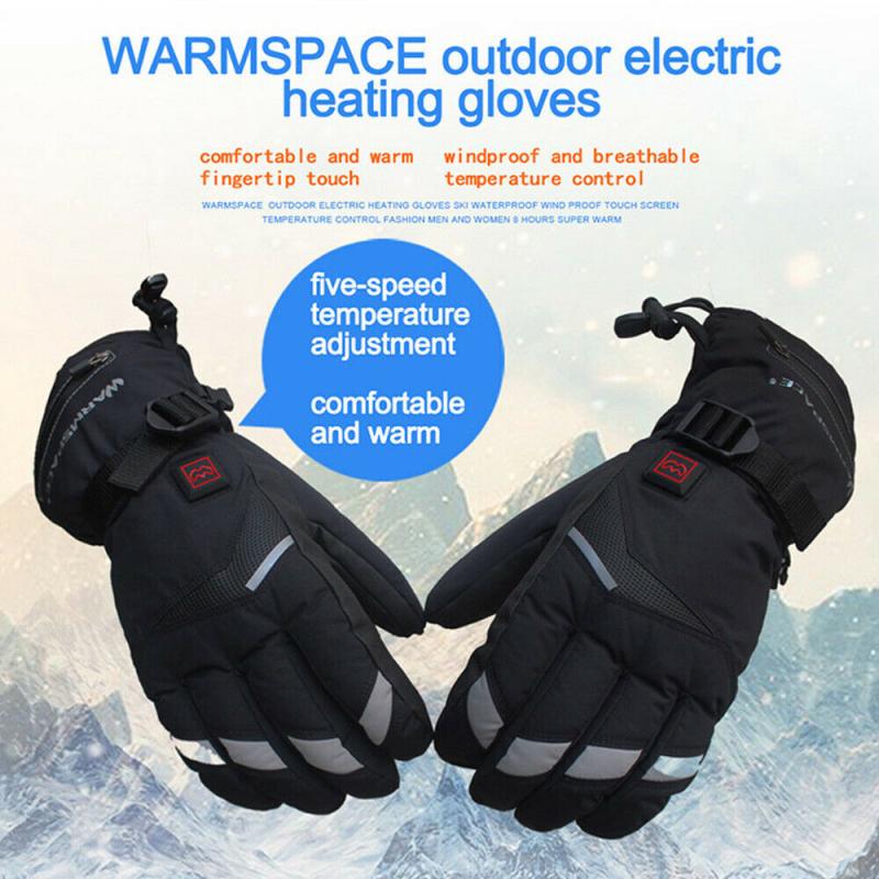 Leather Motorcycle Heated Gloves Waterproof Thermal Windproof Winter Motorcycle Gloves Sports Full Finger - youronestopstore23
