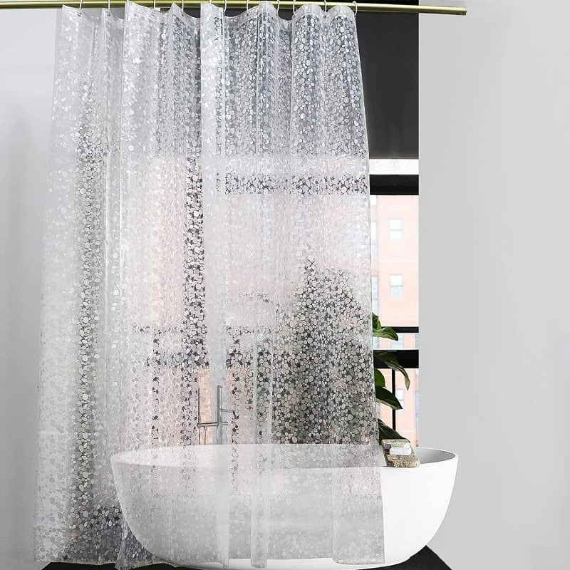 Modern Shower Curtain 3D Mildew Proof Bathing Curtains With Hook Waterproof Shower Screens Translucent Bathroom Home Decoration