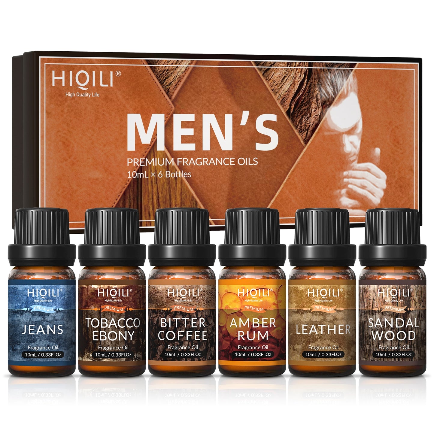 HIQILI Mens Fragrance Oils Set, Essential Oils for Aromatherapy, Pure Perfume Oil Aroma Oil for Car Diffuser Candles Making - youronestopstore23