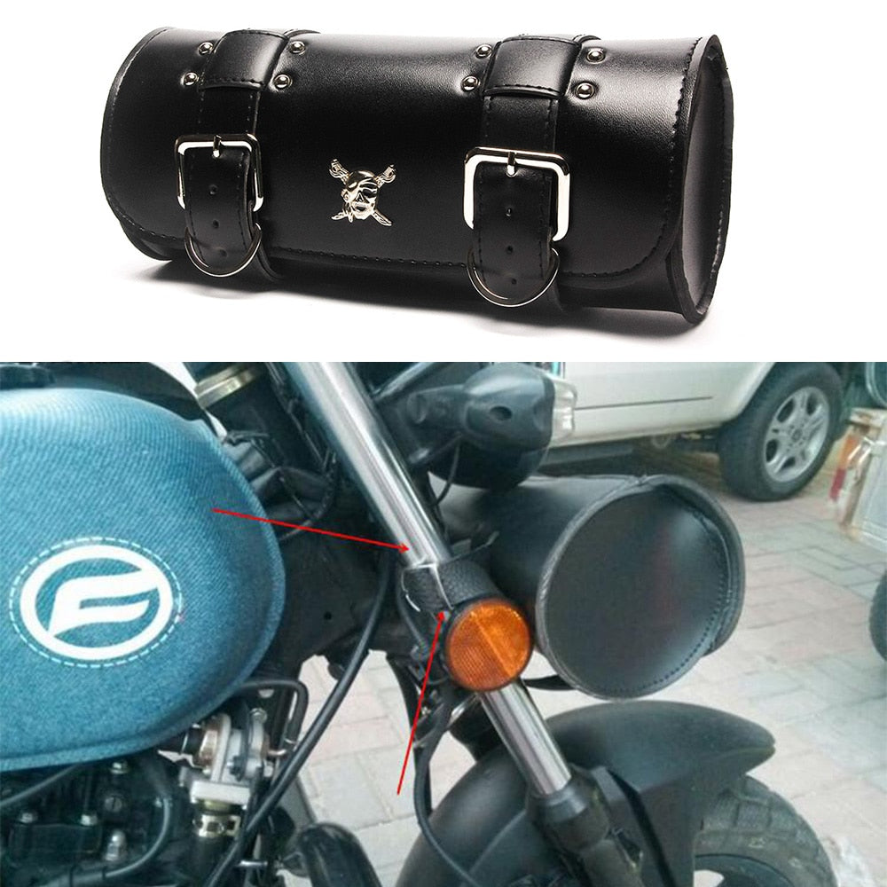 Triclicks General Motorcycle PU Tool Bag Front Fork Handlebar - youronestopstore23