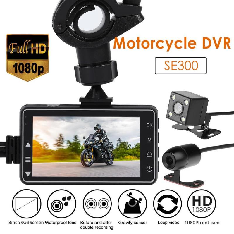 SE300 3.0 Inch Motorcycle Dash Cam DVR 1080P Front+Rear View Camera Mirrior Motorcycle Dashcam Video Recorder - youronestopstore23