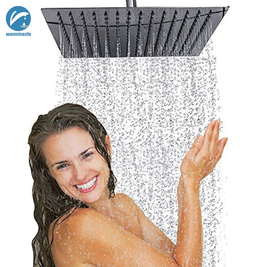 Showe Head Shower Faucet Accessories 6 8 10 12 Inch Rainfall Square Chrome Finish Single Head Bathroom Shower Head