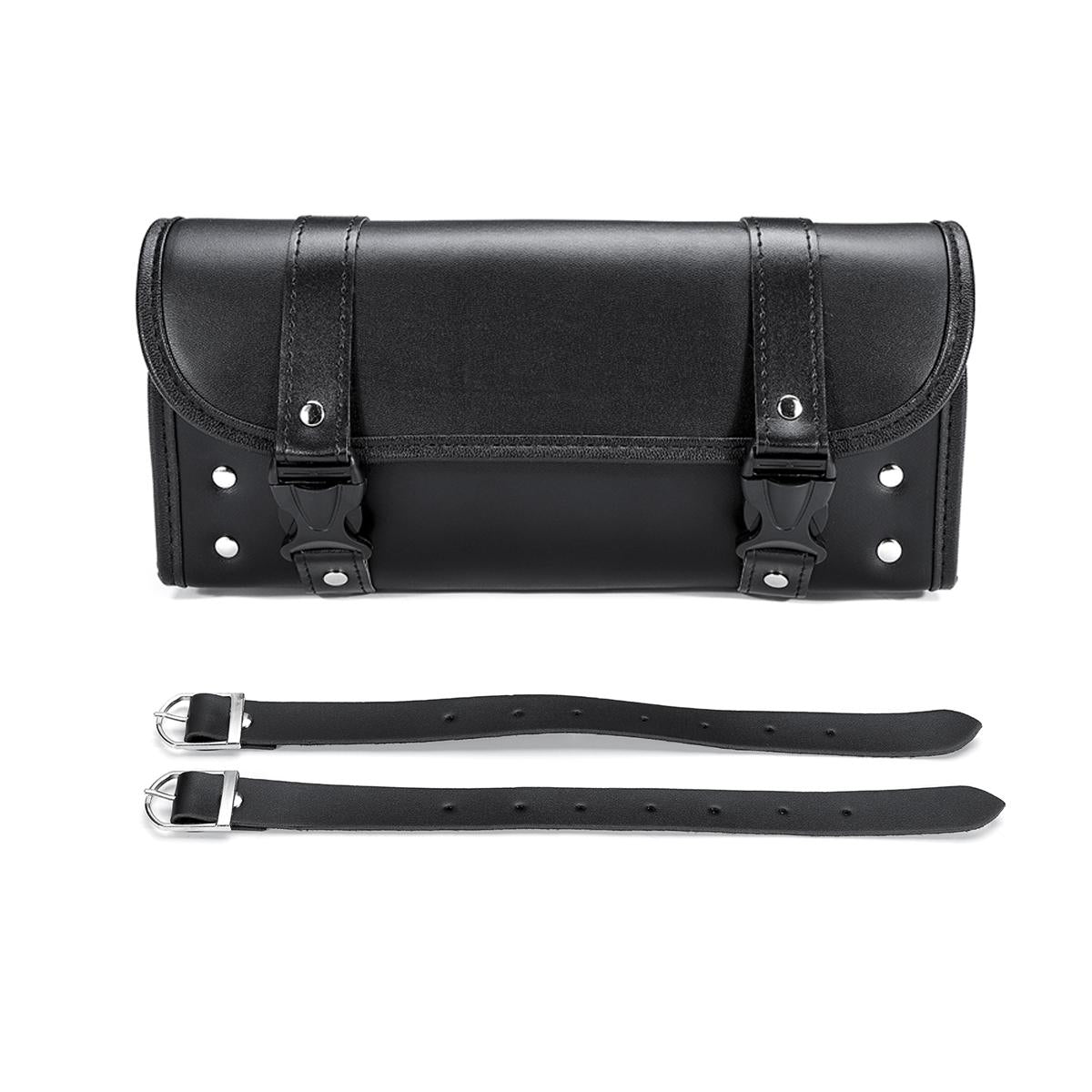 Universal Motorcycle Front Fork Tool Bag PU Leather Saddlebag Luggage Storage Travel Pouch Tail Tool Bag - youronestopstore23
