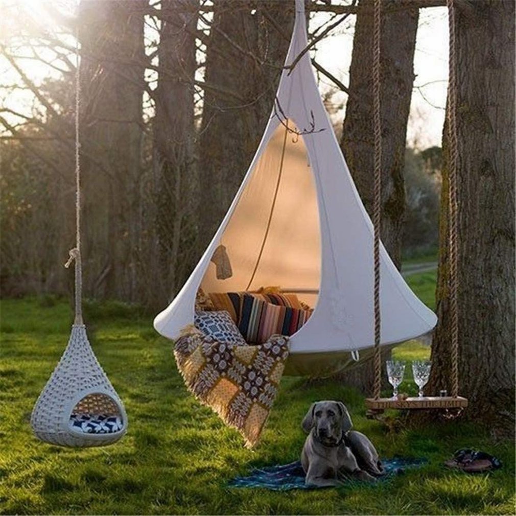 New Camping Hammock Canvas Bedroom Hanging Chair Adults Kids Indoor Portable Relaxation Thickened Outdoor Swing Travel Camping - youronestopstore23