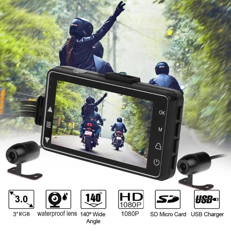 Waterproof Motorcycle Camera DVR Front+Rear View SE300 Motorcycle Dash Cam Video Recorder Front Rear View Motorcycle Accessorie - youronestopstore23