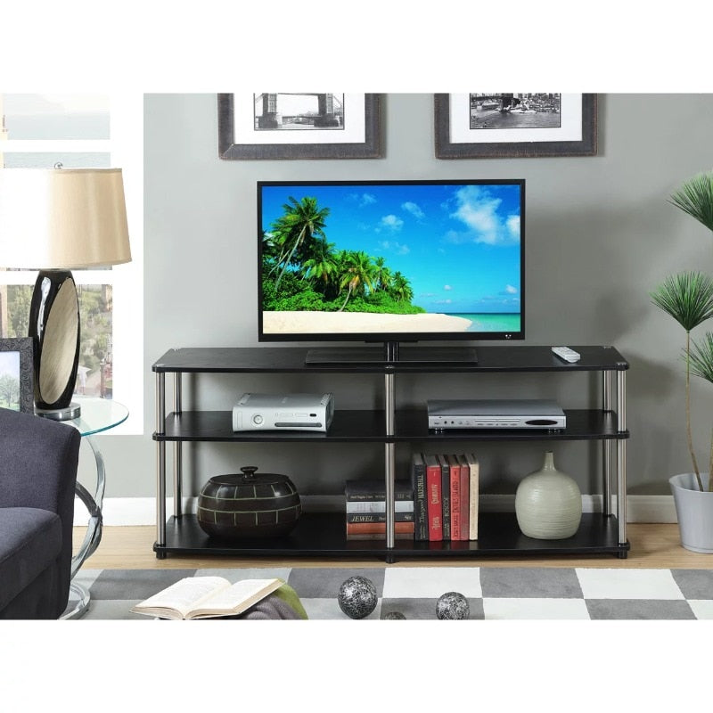 Convenience Concepts Designs2Go 3 Tier 65 inch TV Stand, Black tv stand living room furniture