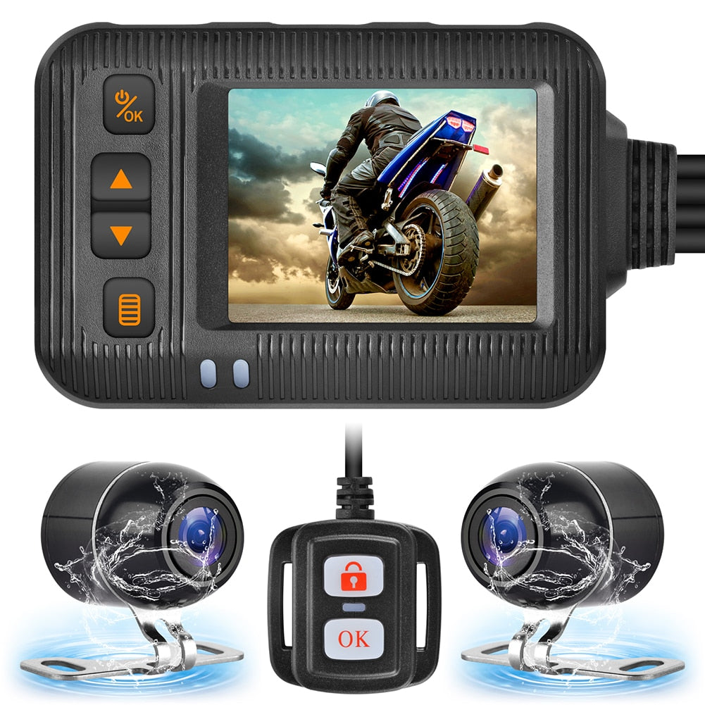 Motorcycle Driving Recorder 1080P Motorbike Dash Cam Front/Rear Dual Channel Video Recorder System Motorcycle Safety Accessories - youronestopstore23