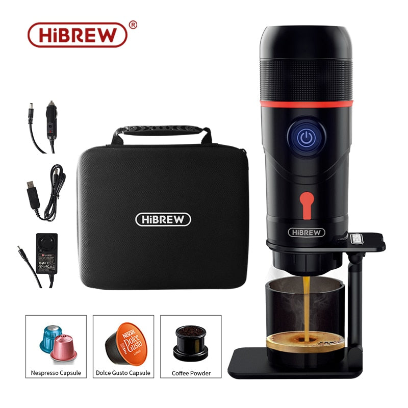 HiBREW Portable Coffee Machine for Car & Home,DC12V  Expresso Coffee Maker Fit Nexpresso Dolce  Pod Capsule  Coffee Powder H4 - youronestopstore23