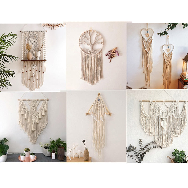 Nordic Bohemian Macrame Wall Hanging Tassel Boho Tapestry Hand-Woven For Home Decor Livingroom Bedroom Room House Decoration - youronestopstore23