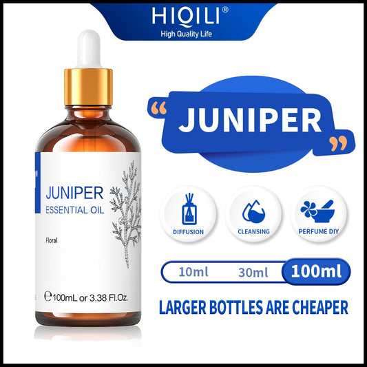 HIQILI 100ML Juniper Essential Oils,100% Pure Nature for Aromatherapy | Used for Diffuser，Humidifier，Massage | Rouse - youronestopstore23