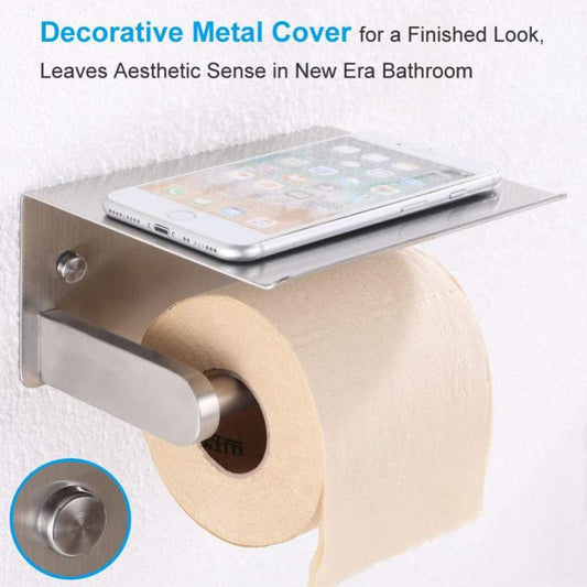 Toilet Paper Holder Toilet Wall Mount Stainless Steel Bathroom Kitchen Roll Paper Accessory Tissue Towel Roll Shelf Accessories