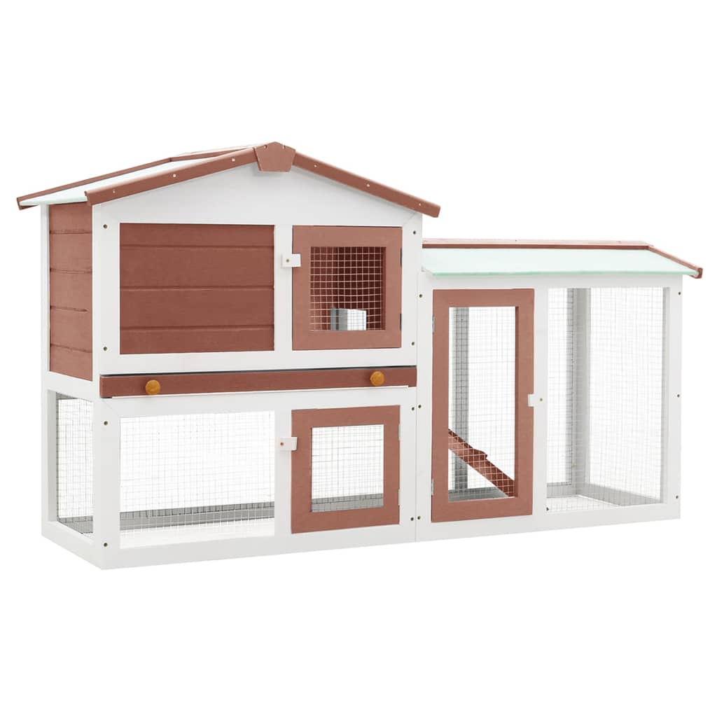 Outdoor Large Chicken coop Brown and White 57.1&quot;x17.7&quot;x33.5&quot; Wood Easy to assemble Durable For outdoor backyard gardens - youronestopstore23