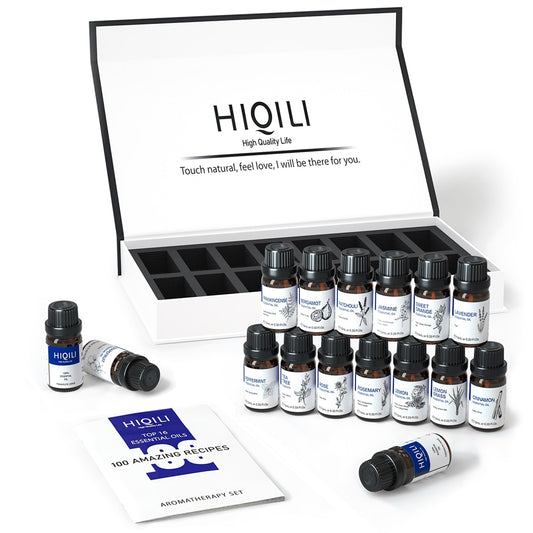 HIQILI Essential Oils Top 16 Gift Set,100% Pure Natural for Aromatherapy | Humidifier, Massage,Diffuser, Skin &amp; Hair Care，DIY - youronestopstore23
