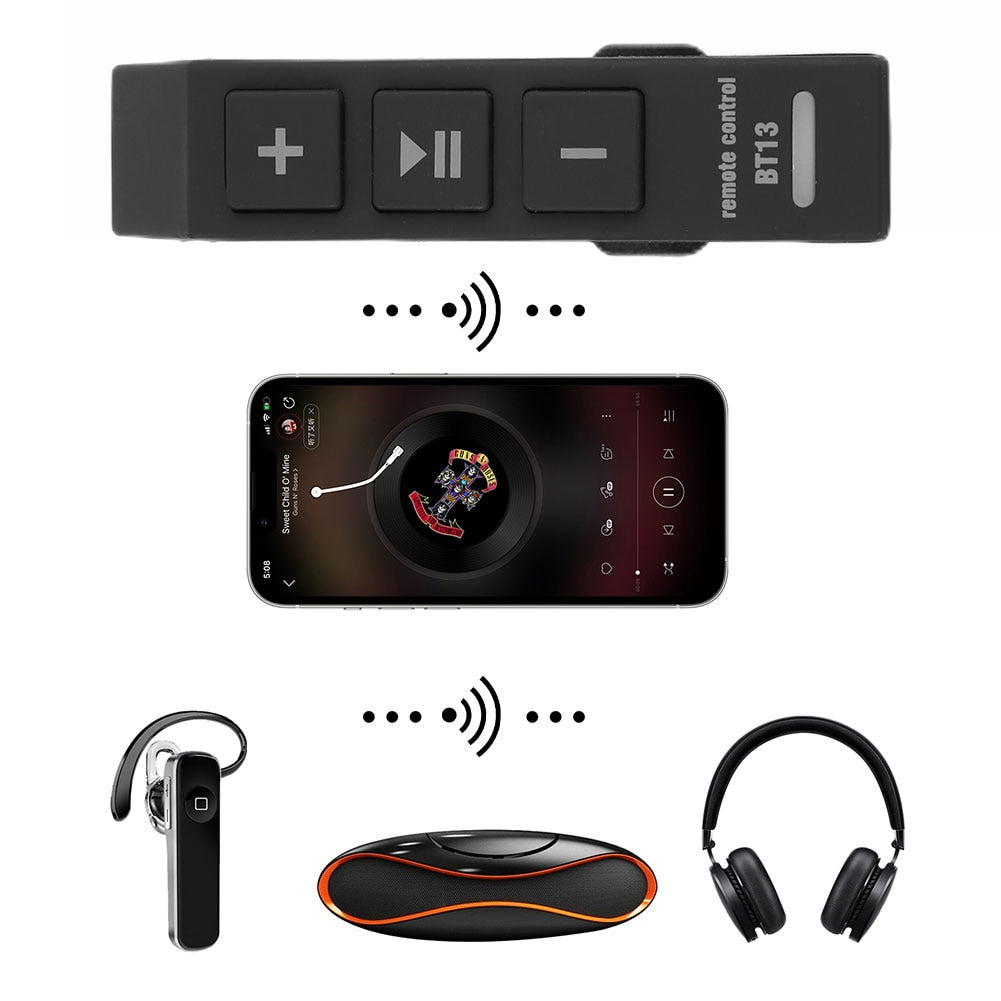 Wireless Bluetooth Media Button Remote Controller for IOS Android Phone Car Motorcycle ike Steering Wheel MP3 Music Audio Player - youronestopstore23