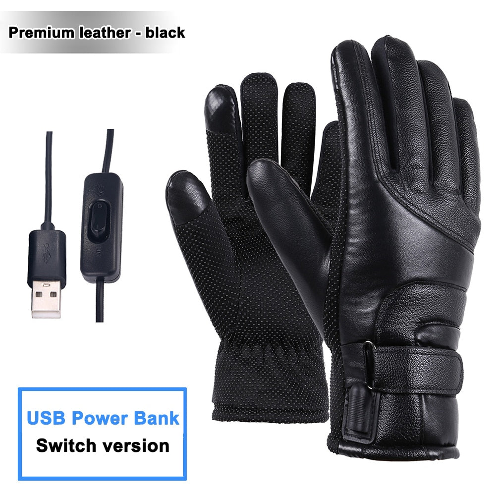 Motorcycle Gloves Heated Guantes Waterproof Moto Touch Screen Battery Powered Motorbike Racing Riding Gloves Winter Warm Mitten - youronestopstore23