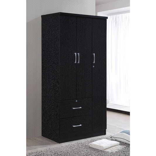 Hodedah 3 Door Bedroom Armoire with Drawers,  wardrobe  armoire  chest of drawers for bedroom  bedroom closets